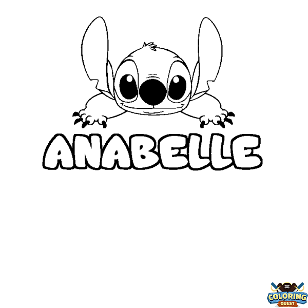 Coloring page first name ANABELLE - Stitch background