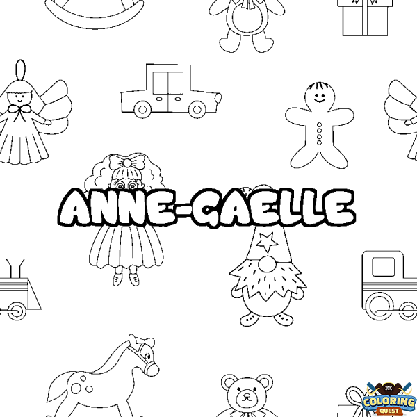 Coloring page first name ANNE-GAELLE - Toys background