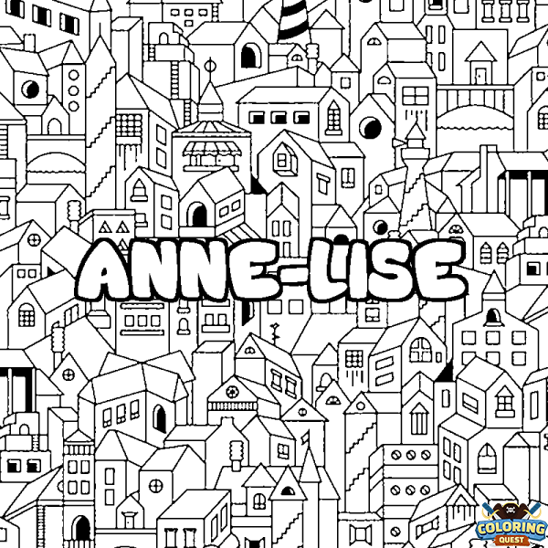 Coloring page first name ANNE-LISE - City background