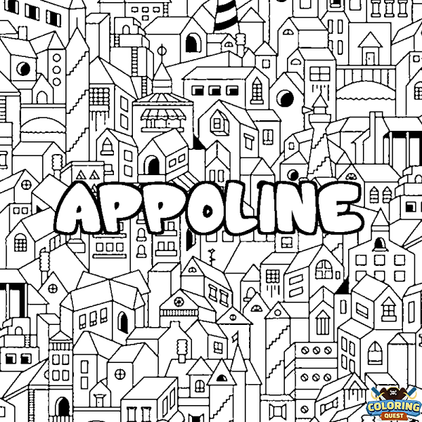 Coloring page first name APPOLINE - City background