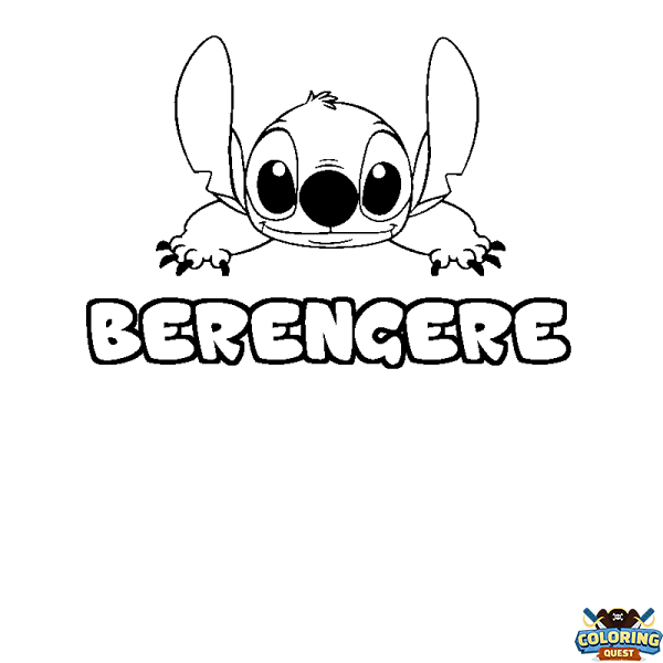 Coloring page first name BERENGERE - Stitch background