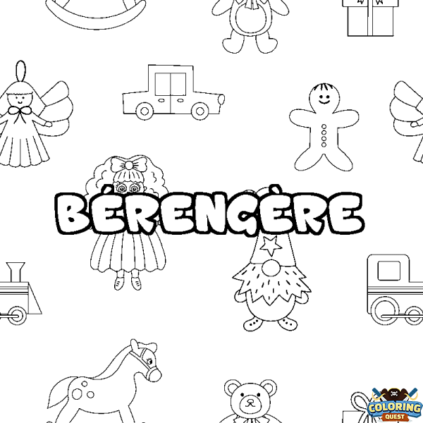 Coloring page first name B&Eacute;RENG&Egrave;RE - Toys background