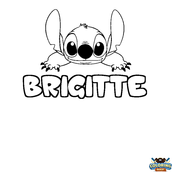 Coloring page first name BRIGITTE - Stitch background