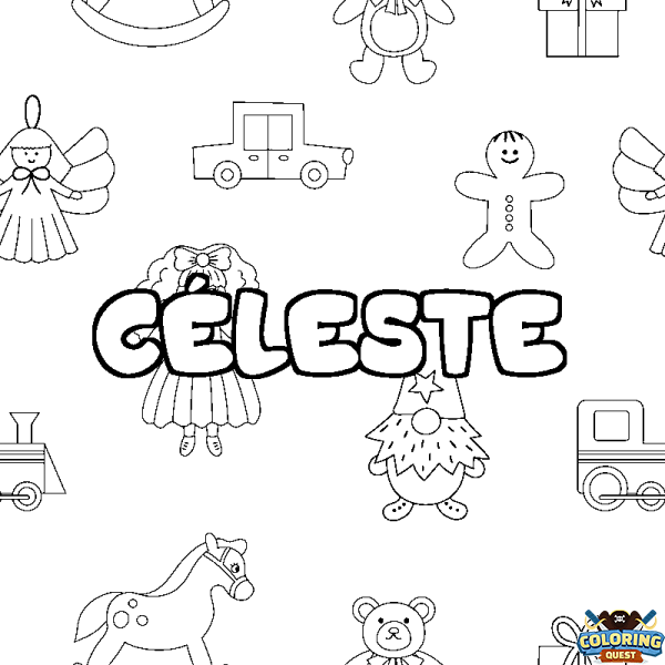 Coloring page first name C&Eacute;LESTE - Toys background