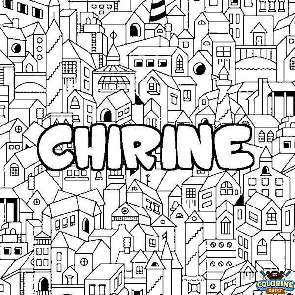 Coloring page first name CHIRINE - City background