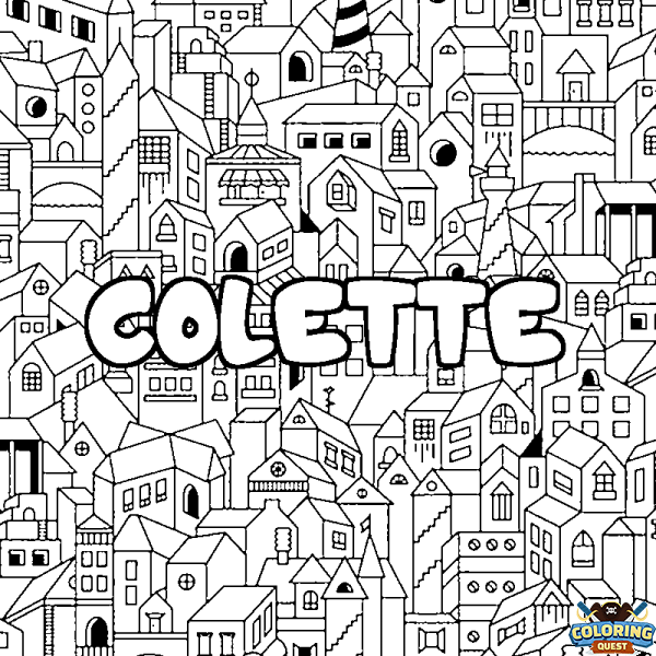 Coloring page first name COLETTE - City background