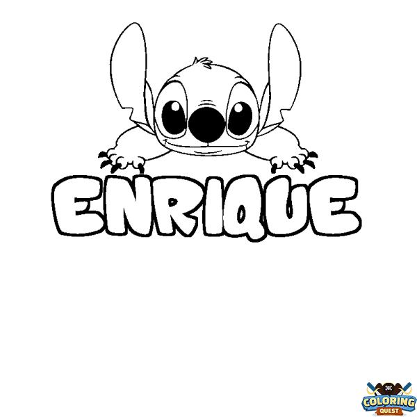 Coloring page first name ENRIQUE - Stitch background