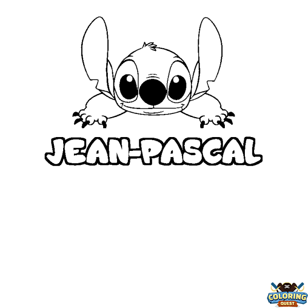 Coloring page first name JEAN-PASCAL - Stitch background