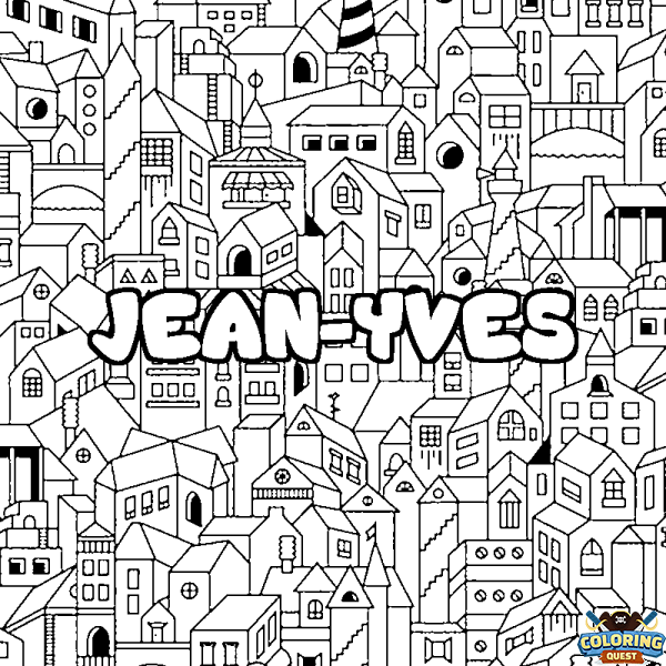 Coloring page first name JEAN-YVES - City background