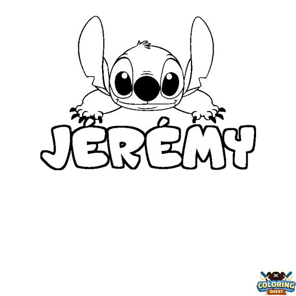 Coloring page first name J&Eacute;R&Eacute;MY - Stitch background