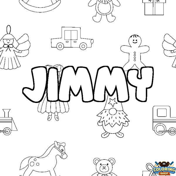 Coloring page first name JIMMY - Toys background