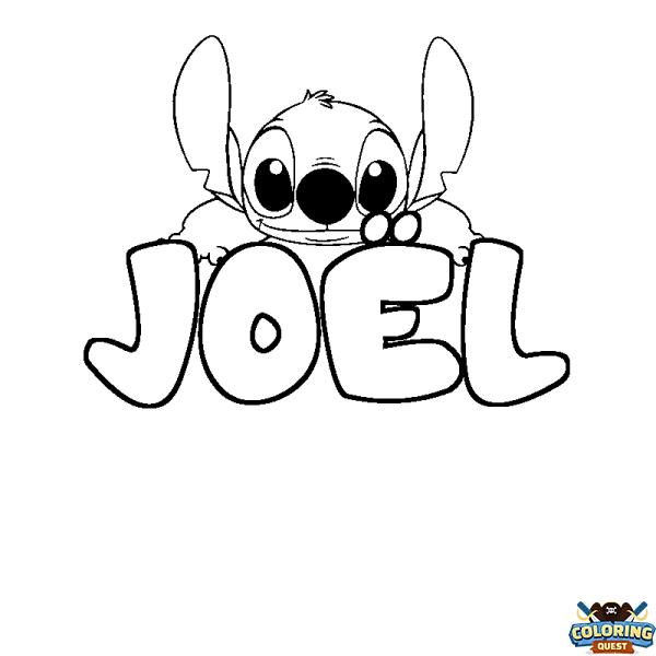 Coloring page first name JO&Euml;L - Stitch background