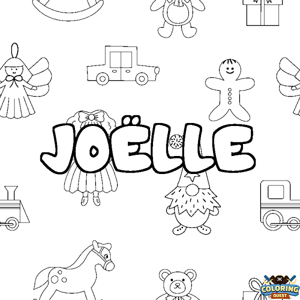 Coloring page first name JO&Euml;LLE - Toys background