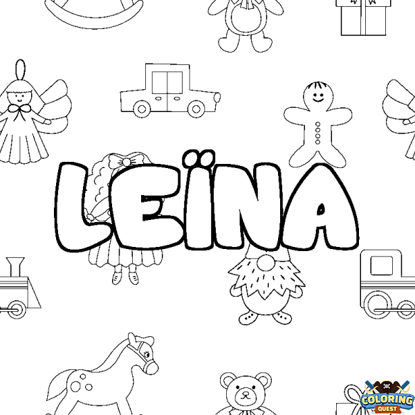 Coloring page first name LE&Iuml;NA - Toys background