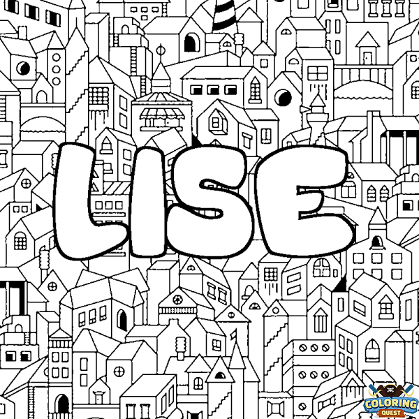 Coloring page first name LISE - City background