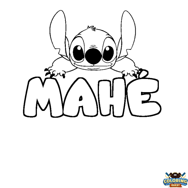 Coloring page first name MAH&Eacute; - Stitch background