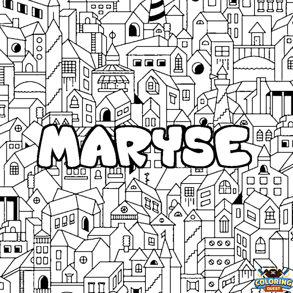 Coloring page first name MARYSE - City background