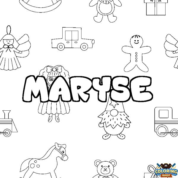 Coloring page first name MARYSE - Toys background