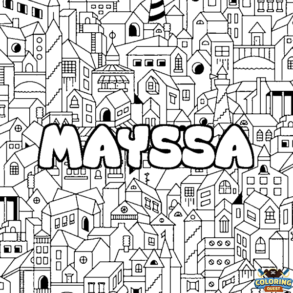 Coloring page first name MAYSSA - City background