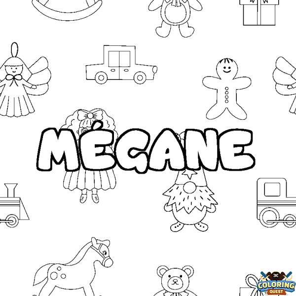 Coloring page first name M&Eacute;GANE - Toys background