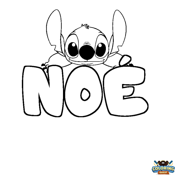 Coloring page first name NO&Eacute; - Stitch background