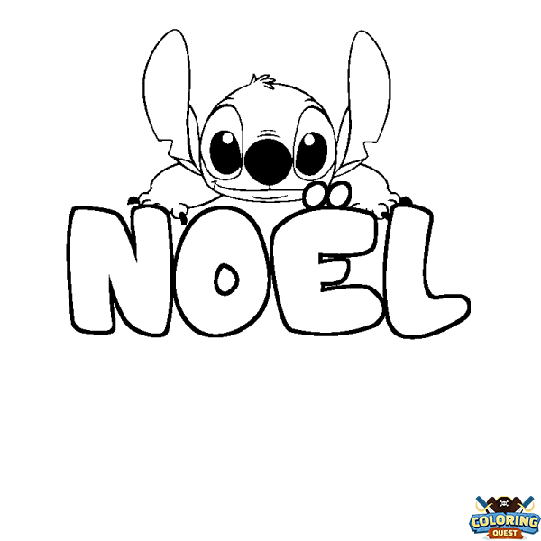 Coloring page first name NO&Euml;L - Stitch background