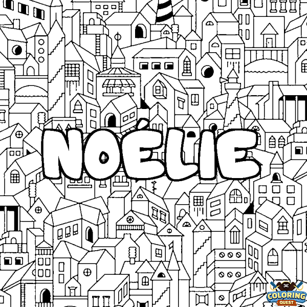 Coloring page first name NO&Eacute;LIE - City background