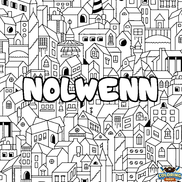 Coloring page first name NOLWENN - City background