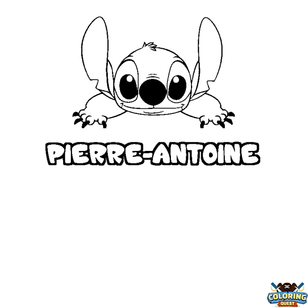 Coloring page first name PIERRE-ANTOINE - Stitch background