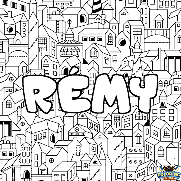 Coloring page first name R&Eacute;MY - City background