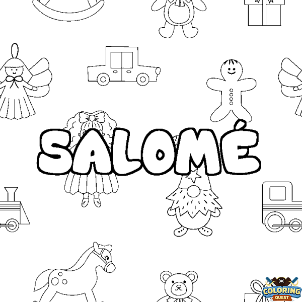 Coloring page first name SALOM&Eacute; - Toys background