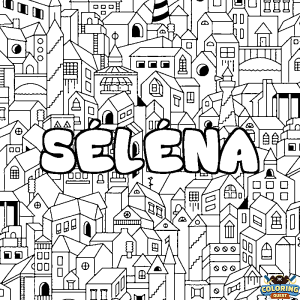 Coloring page first name S&Eacute;L&Eacute;NA - City background