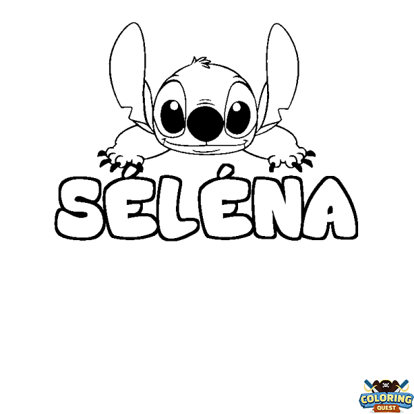 Coloring page first name S&Eacute;L&Eacute;NA - Stitch background