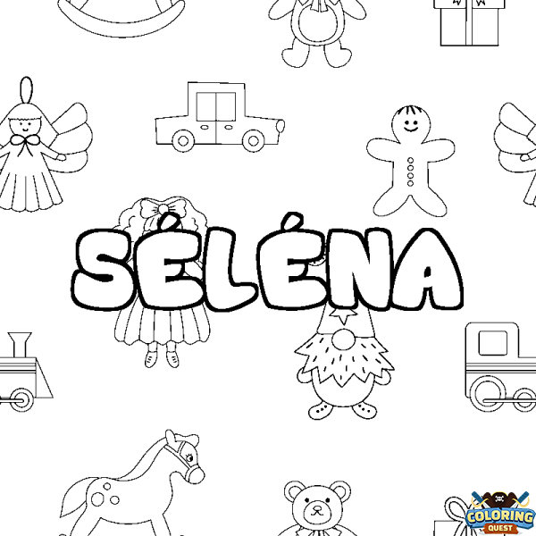 Coloring page first name S&Eacute;L&Eacute;NA - Toys background