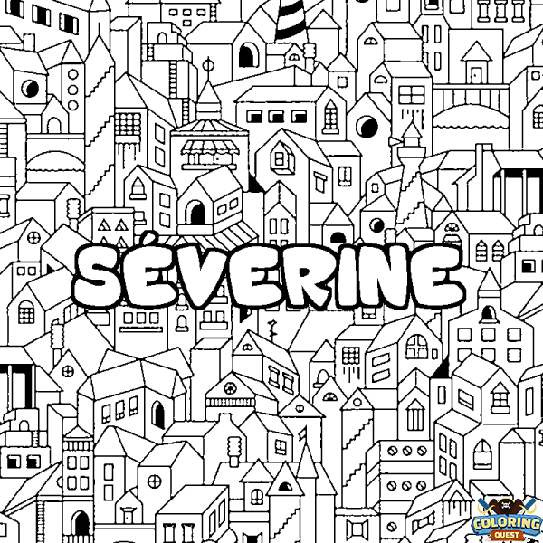 Coloring page first name S&Eacute;VERINE - City background