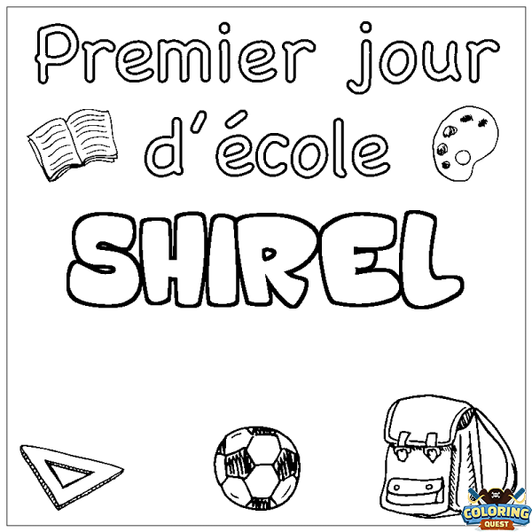 Coloring page first name SHIREL - School First day background