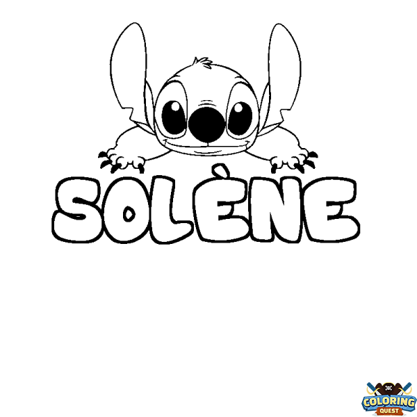 Coloring page first name SOL&Egrave;NE - Stitch background