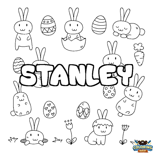 Coloring page first name STANLEY - Easter background