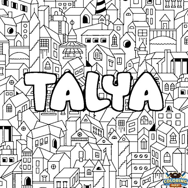 Coloring page first name TALYA - City background