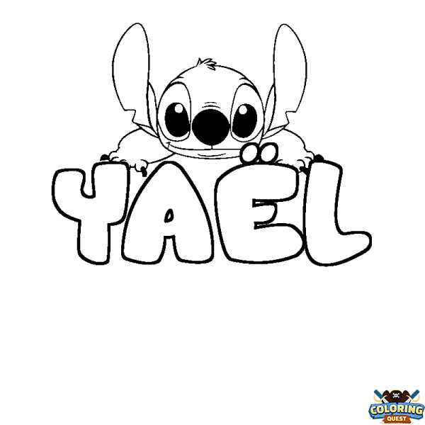 Coloring page first name YA&Euml;L - Stitch background