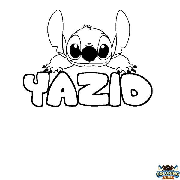 Coloring page first name YAZID - Stitch background