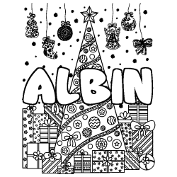 ALBIN - Christmas tree and presents background coloring