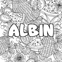 ALBIN - Fruits mandala background coloring