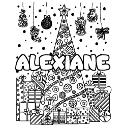 ALEXIANE - Christmas tree and presents background coloring