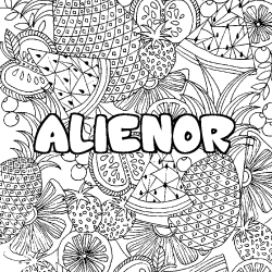 ALIENOR - Fruits mandala background coloring