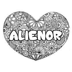 ALIENOR - Heart mandala background coloring