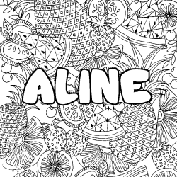 ALINE - Fruits mandala background coloring