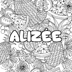 ALIZ&Eacute;E - Fruits mandala background coloring