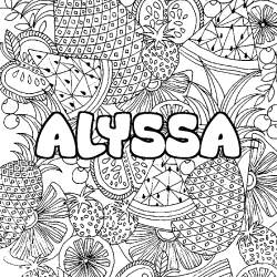 ALYSSA - Fruits mandala background coloring