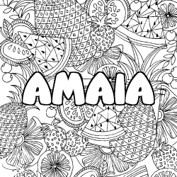 AMAIA - Fruits mandala background coloring